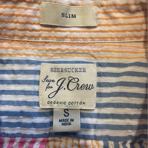 J.Crew Multicolor Striped Seersucker Button Down Shirt | Women’s Small - Picture 9 of 10